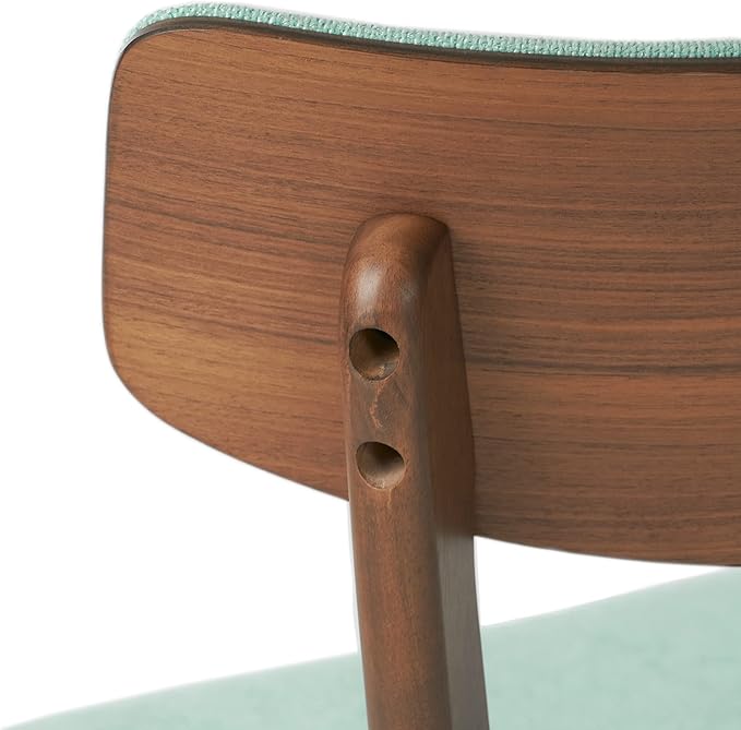 Christopher Knight Home Megann Mid-Century Wood Dining Set with Fabric Chairs, 5-Pcs Set, Natural Walnut / Mint - LeafyLoom