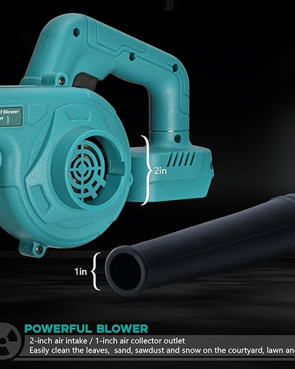 Yard Blowers Battery Powered Cordless Air Blower Battery Operated Blowers for Lawn Care Sopladora De Hojas Lawn Blower +Lengthen Tube(Naked Tool,No Battery Included) - LeafyLoom