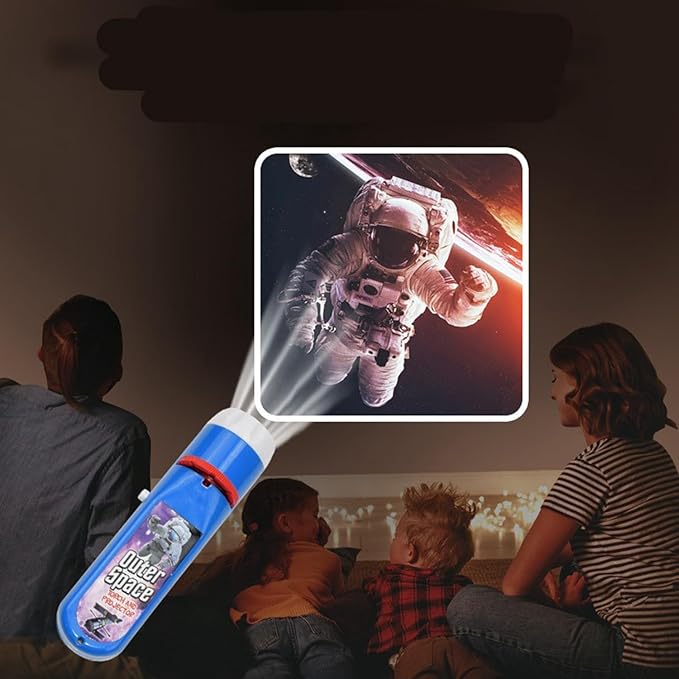 Georgie Porgy Children Projector Toys Educational Science Set Wall Ceiling Tent Torch Solar System Planet Toys Gifts Flashlight for Kids Boys Girls (Outer Space) - LeafyLoom