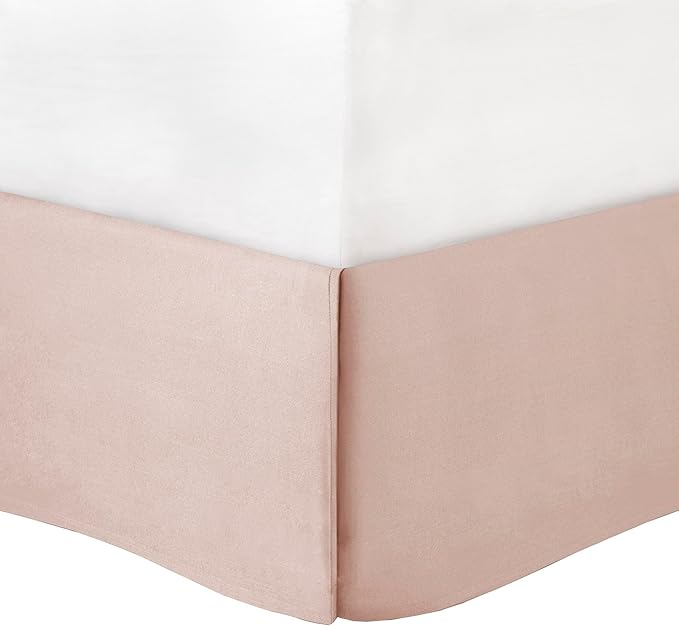 Madison Park Amherst Faux Silk Comforter Set-Casual Contemporary Design All Season Down Alternative Bedding, Matching Shams, Bedskirt, Decorative Pillows, Queen (90 in x 90 in), Blush/Taupe 7 Piece - LeafyLoom