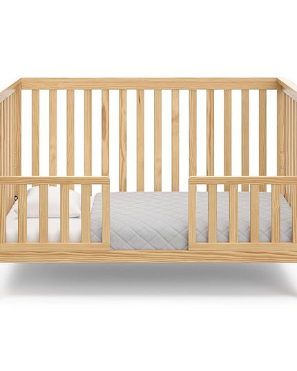 Storkcraft Hillcrest 4-in-1 Convertible Crib (Natural) - Converts to Daybed, Toddler Bed, and Full-Size Bed, Fits Standard Full-Size Crib Mattress, Adjustable Mattress Support Base - LeafyLoom