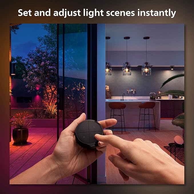 Philips Hue Wall Tap Dial Light Switch, Portable, Black - 1 Pack - Requires Hue Lights and Hue Bridge - Smart Home - Easy, No-Wire Installation PhilipsHue