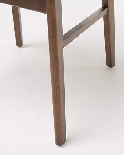 Christopher Knight Home Idalia Dining Chairs, 2-Pcs Set, Rubber Wood, Light Beige / Walnut Finish - LeafyLoom