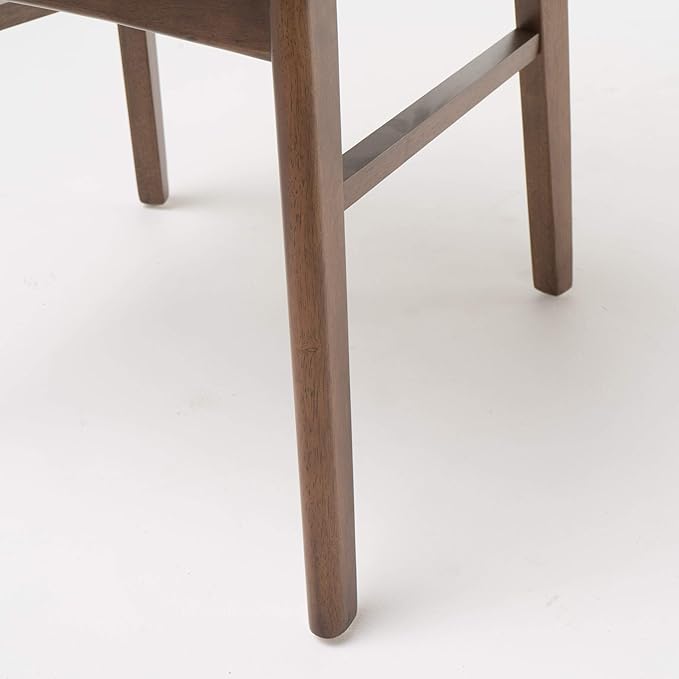 Christopher Knight Home Idalia Dining Chairs, 2-Pcs Set, Rubber Wood, Light Beige / Walnut Finish - LeafyLoom