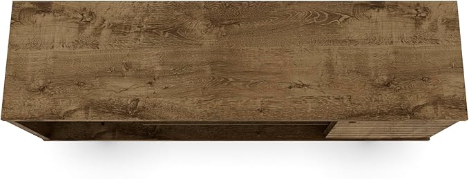 Manhattan Comfort Liberty Mid Century Modern TV Stand for Televisions up to 50 Inches, Bedroom and Living Room Entertainment Center with Storage, Shelves, and Cabinet, 53" Wide, Rustic Brown - LeafyLoom