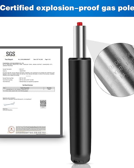 Premium Office Chair Cylinder Replacement - Universal Heavy-Duty Class 3 Hydraulic Piston with 1000lbs Load Capacity - Designed to Elevate Your Office Experience (Blcak, Gas Lift) - LeafyLoom