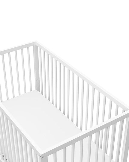 Graco Teddi 5-in-1 Convertible Crib (White) – GREENGUARD Gold Certified, Converts to Daybed, Toddler & Twin Bed with Headboard and Footboard, Adjustable Mattress Height - LeafyLoom