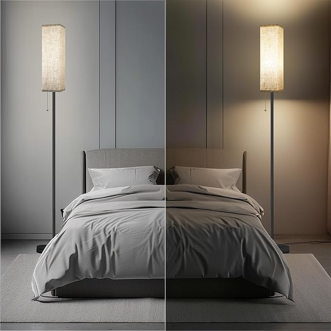 Floor Lamp for Bedroom Living Room: LED Modern Standing Lamp, Tall Lights for Office, Dimmable Pole Lamp for Reading, Kids Room, Working - LeafyLoom