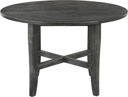 NicBex Dining Table Contemporary Kitchen Table Farmhouse Rustic Solid Wood Dining Table, Rustic Gray for Small Place Round Dining Table, Easy Assembly, Gray - LeafyLoom