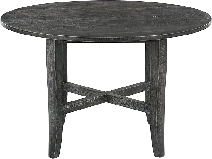 NicBex Dining Table Contemporary Kitchen Table Farmhouse Rustic Solid Wood Dining Table, Rustic Gray for Small Place Round Dining Table, Easy Assembly, Gray - LeafyLoom