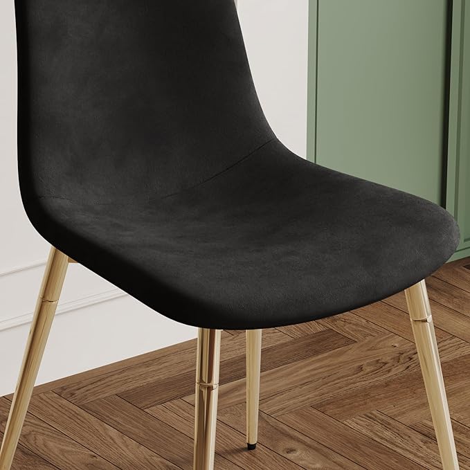 NicBex Haerin-SD-00339-LWJ Dining Chairs, 17.7"x19.7"x34.3", Black and Gold - LeafyLoom