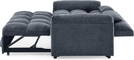 Large 2 Seater Sofa&Couch Loveseat W/Pull Out Sleeper Couch Bed and Pillows,3 in 1 Reclining Backrest Love Seat Convertible Twin XL Size Sleeper&Sofabed for Home Apartment Office Living Room - LeafyLoom