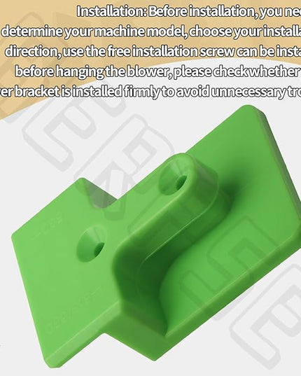 Blower Wall Mount/Mounting Bracket for EGO 530CFM 615/650CFM Leaf Blower, Suitable for Two Different Types of Blowers, Does Not Fit 765 CFM Vane Blower Models, W/Screws, Green - LeafyLoom