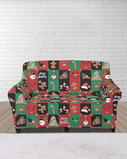 FKELYI Cute Christmas Furniture Protector Easy Going Stretch Sofa Slipcover Non-Slip Sofa Couch Cover Washable Sofa Slipcovers M FKELYI