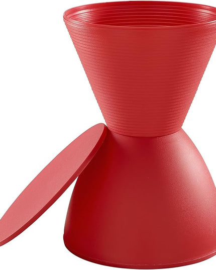 Modway Haste Contemporary Modern Hourglass Accent Stool in Red - LeafyLoom