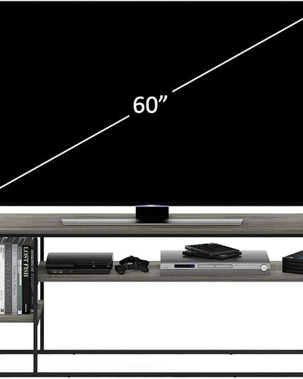 Furinno Moretti Modern Lifestyle TV Stand, French Oak Grey - LeafyLoom