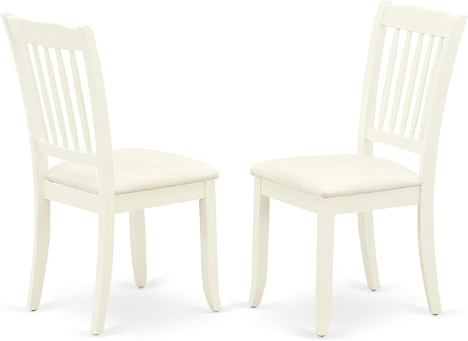 East West Furniture NODA5-LWH-C 5 Piece Kitchen Table & Chairs Set Includes a Rectangle Dining Table with Butterfly Leaf and 4 Linen Fabric Dining Room Chairs, 32x54 Inch, Linen White - LeafyLoom
