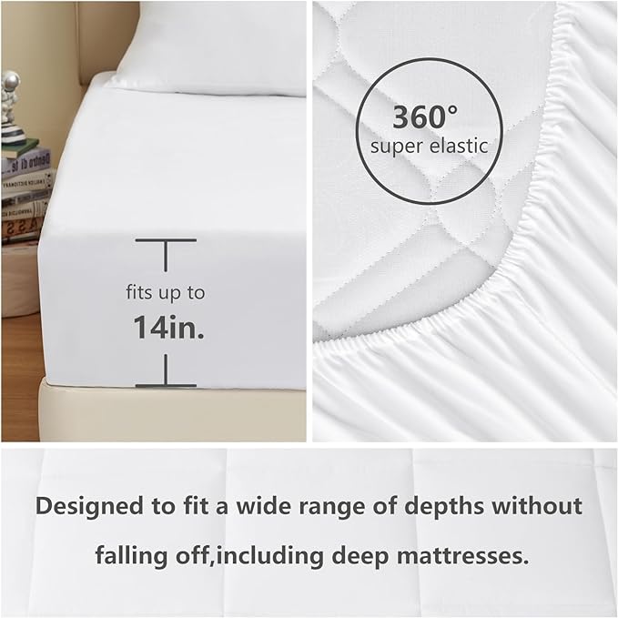 CozyLux Full Size Comforter Sets - 7 Pieces Bed in a Bag Set White, Bedding Sets Full with All Season Quilted Comforter, Flat Sheet, Fitted Sheet, Pillowcases, White, Full - LeafyLoom