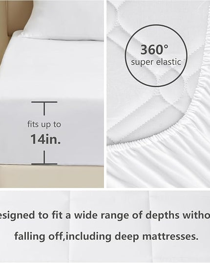 CozyLux Queen Comforter Set - 7 Pieces Bed in a Bag Set White, Bedding Sets Queen with All Season Quilted Comforter, Flat Sheet, Fitted Sheet, Pillowcases, White, Queen - LeafyLoom