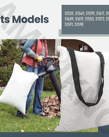 51503 Bottom Zip Replacement Bag Compatible With Toro Blower Vacuum, Blower Leaf Bag 2 Bushel Capacity, Fits Models 51539, 51549, 51599, 51617, 51618, 51609, 51619, 51553, 51573, 51587, 51591, 51598 - LeafyLoom