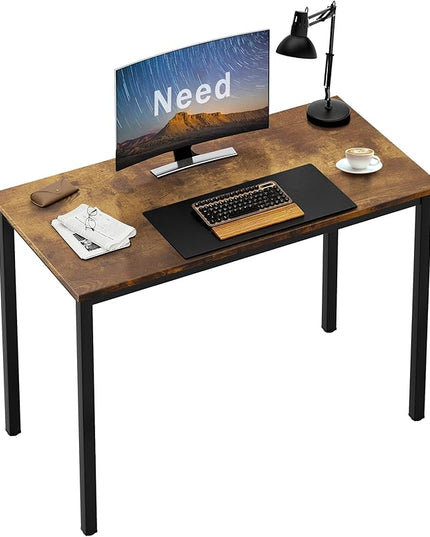 Need Small Computer Desk 31-1/2" Sturdy and Heavy Duty Writing Desk for Small Spaces and Small Desk Study Table Laptop Desk Rustic Brown & Black AC3FB (80 * 40) - LeafyLoom