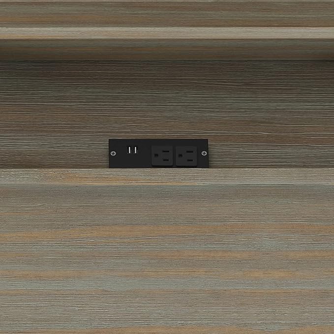 SIMPLIHOME Bowman SOLID WOOD Modern Industrial 54 Inch Wide Flip Up Desk in Distressed Grey, For the Office Desk, Writing Table, Workstation and Study Table - LeafyLoom