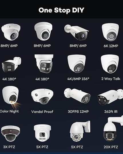 ONWOTE 4K 8MP UltraHD PoE IP Security Camera, AI Human Vehicle Detection, 3840x2160 8 Megapixels, 128° FoV, Video Audio, Indoor Outdoor, Commercial Wired Camera for Business, Add-on to PoE NVR System ONWOTE