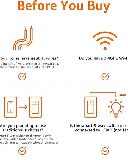 Amazon Basics Smart Switch, 3-Way, Works with Alexa Only, 2.4 GHz Wi-Fi, No Hub Required, White AmazonBasics