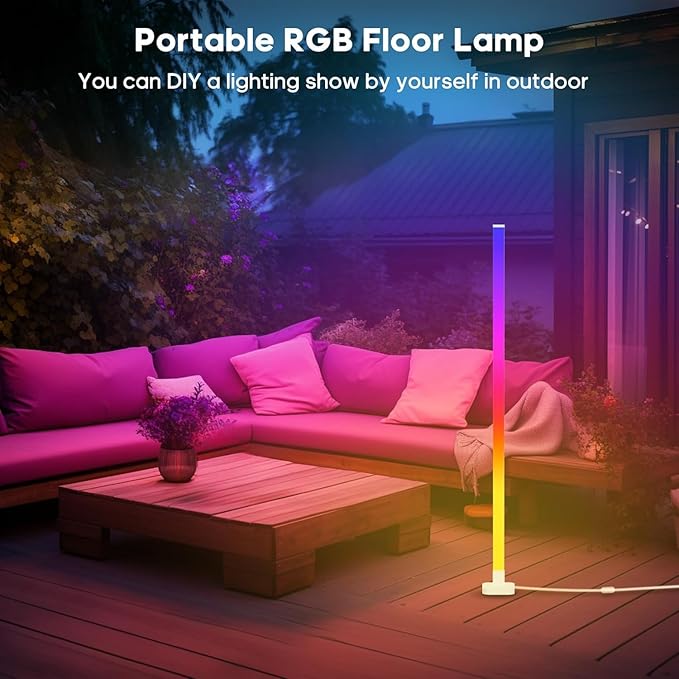 Corner Floor Lamp, Smart LED Corner Lamp Works with Alexa, RGB Ambience Light with Music Sync, Modern Floor Lamp with 16 Million DIY Colors, LED Floor Lamp for Living Room Bedroom Gaming Room, 2Packs - LeafyLoom