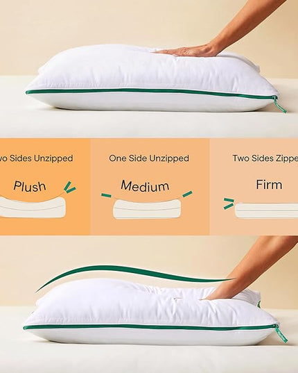 Marlow Adjustable Memory Foam Pillow by Brooklinen - Provides Back and Neck Pain Relief - Ideal Back, Stomach and Side Sleeper Pillow - Cooling-infused Pillow - Standard/Queen Size - LeafyLoom