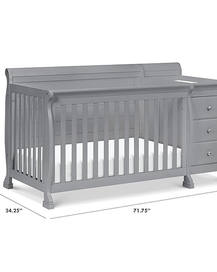 DaVinci Kalani 4-in-1 Convertibe Crib and Changer Combo in Gray - LeafyLoom