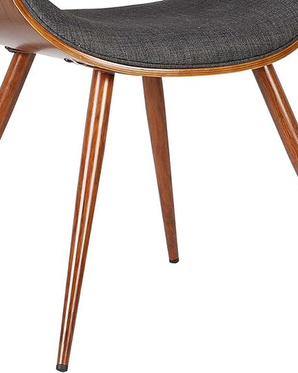 Armen Living Butterfly Dining Chair in Charcoal Fabric and Walnut Wood Finish 22D x 21W x 29H in - LeafyLoom
