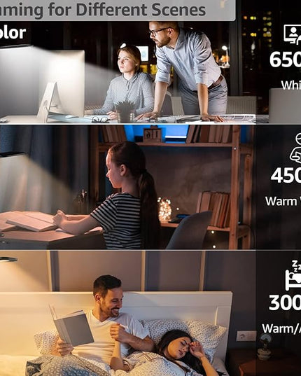 Desk Lamp with Clamp, 8W Clip on Light with 3 Lighting Modes, 10 Brightness Level, Eye-Caring Reading Lamp, Flexible Gooseneck Clamp Lamp, USB Desk Light for Bed Headboard Home - LeafyLoom