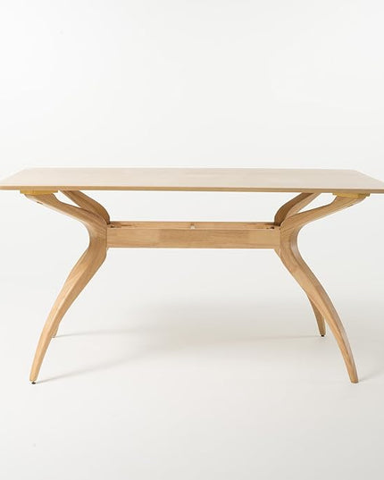 Christopher Knight Home Lucious Curved Leg Rectangular Dining Set, 5-Pcs Set, Natural Oak / Light Beige - LeafyLoom