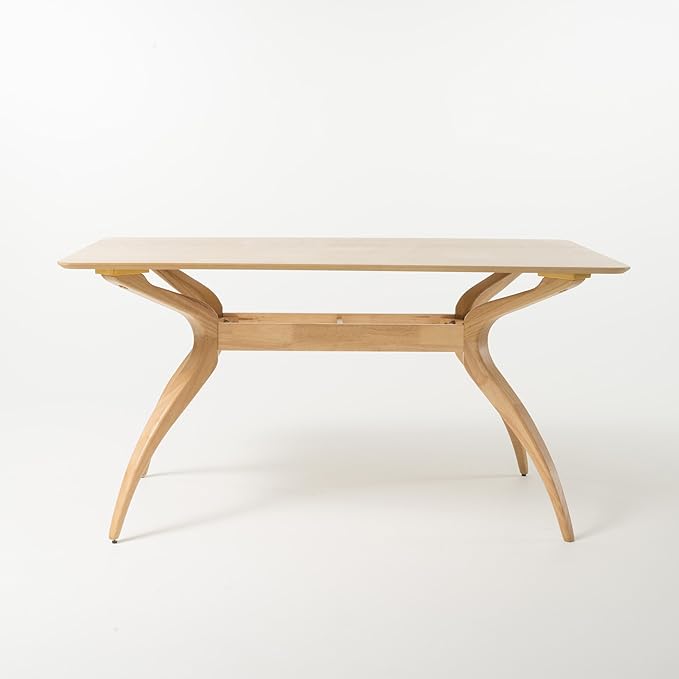 Christopher Knight Home Lucious Curved Leg Rectangular Dining Set, 5-Pcs Set, Natural Oak / Light Beige - LeafyLoom