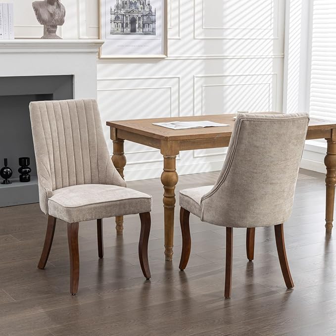 NicBex Haerin-SD-00128-LWJ Dining Chairs, 24.6"x19.7"x37.5", Beige - LeafyLoom