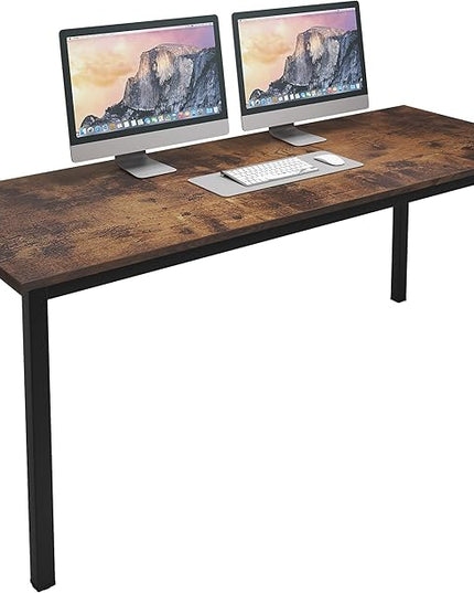 sogesfurniture Large Computer Desk - 62.9 inches Modern Simple Style Office Desk Computer Desk Gaming Desk Computer Table Sturdy Writing Workstation for Home Office, Brown - LeafyLoom