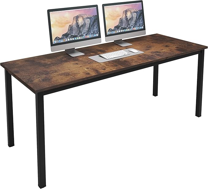 sogesfurniture Large Computer Desk - 62.9 inches Modern Simple Style Office Desk Computer Desk Gaming Desk Computer Table Sturdy Writing Workstation for Home Office, Brown - LeafyLoom