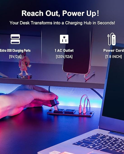 GTRACING GTP210-RGB Gaming desk, 55 inch, RGB - LeafyLoom