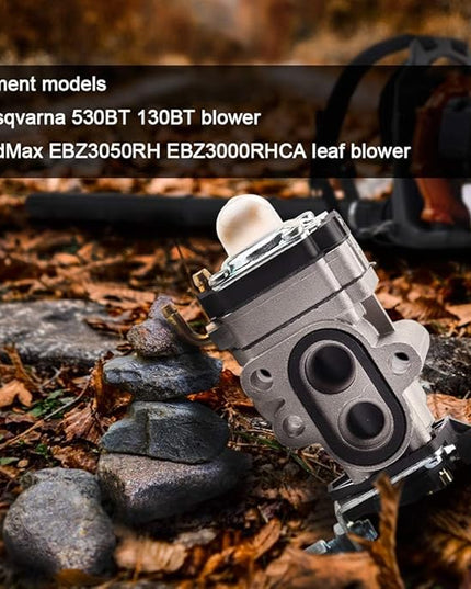 130BT Carburetor for Husqvarna 130 BT 530BT Backpack Blower Parts RedMax Leaf Blower EBZ3050RH EBZ3000RHCA Parts 504116101 Carb with Spark Plug Primer Bulb Fuel Line Filter Kit - LeafyLoom