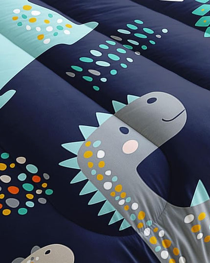 Datura home Bedding Comforter Set Kawaii Cartoon Dinosaur Printed Pattern with 1 and 2 Pillowcases for Boys Bedroom All Season(Cute Dinosaur Full) Full 80x90inches - LeafyLoom
