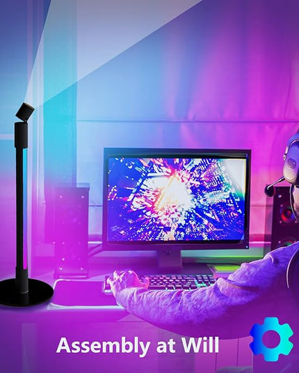 Sinvitron 360°Rotating Led Floor Lamp with Spotlight,16 Million DIY Colors,Music Sync & 213 Dynamic Mode, RGBW LED Corner Lights with App&Remote for Bedroom Living Room Gaming Room - LeafyLoom