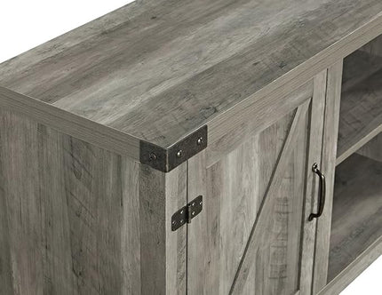 Walker Edison Georgetown Modern Farmhouse Double Barn Door TV Stand for TVs up to 65 Inches, 58 Inch, Grey - LeafyLoom