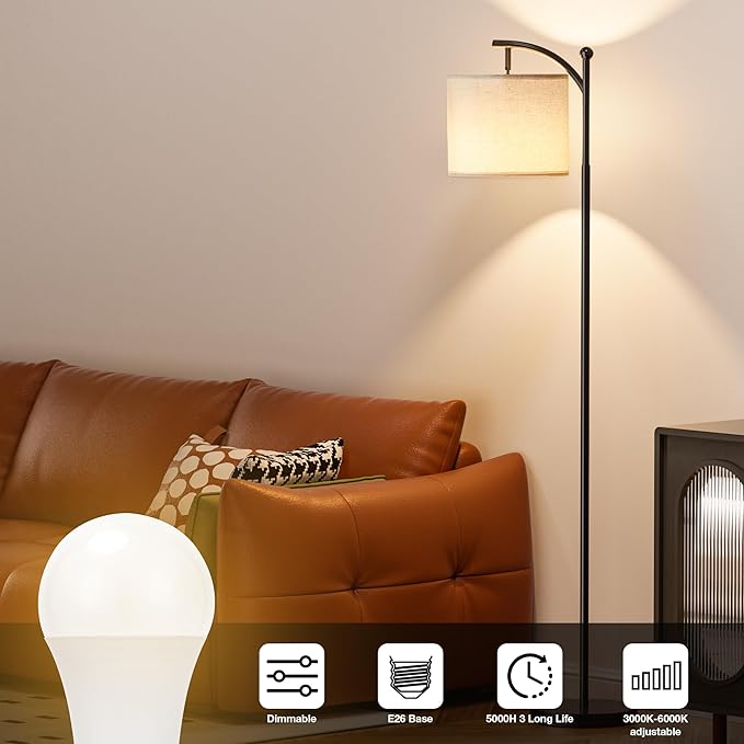 Ambimall 9W LED Light Bulbs with Remote Control, Stepless Dimmable 3000K-6000K,E26 Base - LeafyLoom