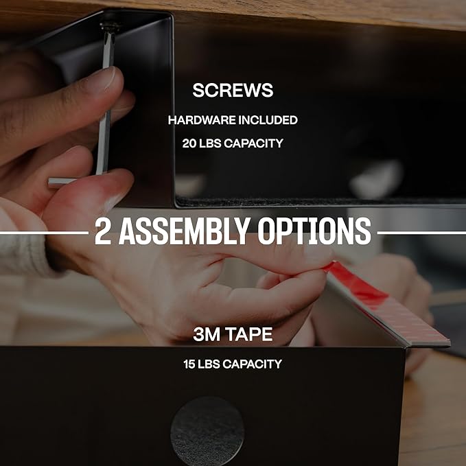 Under Desk Storage Shelf, Under Desk Tray, Carbon Steel Under Shelf Storage, Under The Desk Storage Small Shelf For Desk, Under Table Storage, Gaming Desk Accessories - 13 * 8 * 2.8 in - LeafyLoom