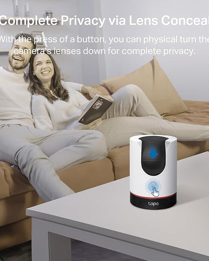 TP-Link Tapo 2K QHD Pan/Tilt Wi-Fi Camera | Apple HomeKit | Physical Privacy Mode | Color Night Vision | Motion Tracking | 2-Way Audio | Local/Cloud Storage | Works w/Alexa&Google Home | (Tapo C225) Tapo