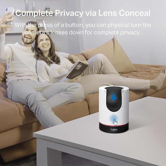 TP-Link Tapo 2K QHD Pan/Tilt Wi-Fi Camera | Apple HomeKit | Physical Privacy Mode | Color Night Vision | Motion Tracking | 2-Way Audio | Local/Cloud Storage | Works w/Alexa&Google Home | (Tapo C225) Tapo