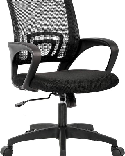 Home Office Chair Ergonomic Desk Chair Mesh Computer Chair with Lumbar Support Armrest Executive Rolling Swivel Adjustable Mid Back Task Chair for Women Adults, Black - LeafyLoom