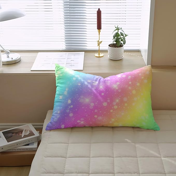 Rainbow Comforter Set 5 pcs Full,Pink Bedding,Bed in A Bag 5 pcs Rainbow Comforter,Kids Princess Comforter Set Full,Rainbow Bedding for Teen Girls Adults - LeafyLoom