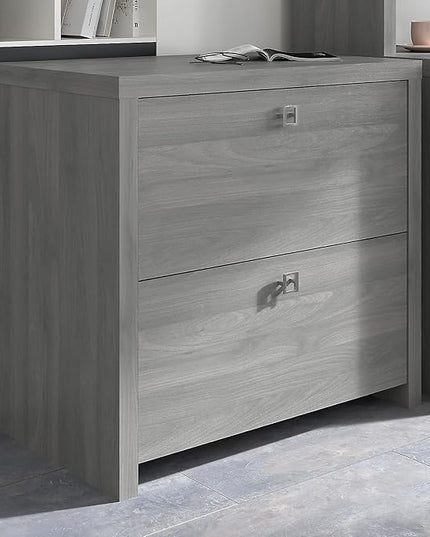 Office by kathy ireland Echo 2-Drawer Lateral File Cabinet, Letter/Legal, Modern Gray, 32-inch (KI60402-03) - LeafyLoom